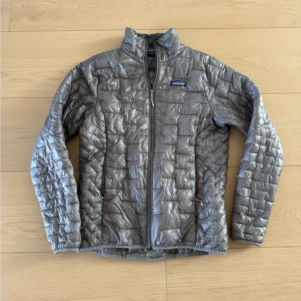 Patagonia Micro Puff Jacket Size M Gray Ultralight PlumaFill Packable Puffer